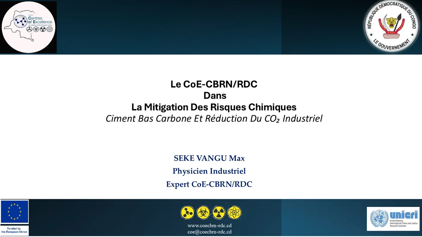 Aperçu du support : Le CoE-CBRN dans la mitigation des risques chimiques : ciment bas carbone et réduction du CO₂ industriel
