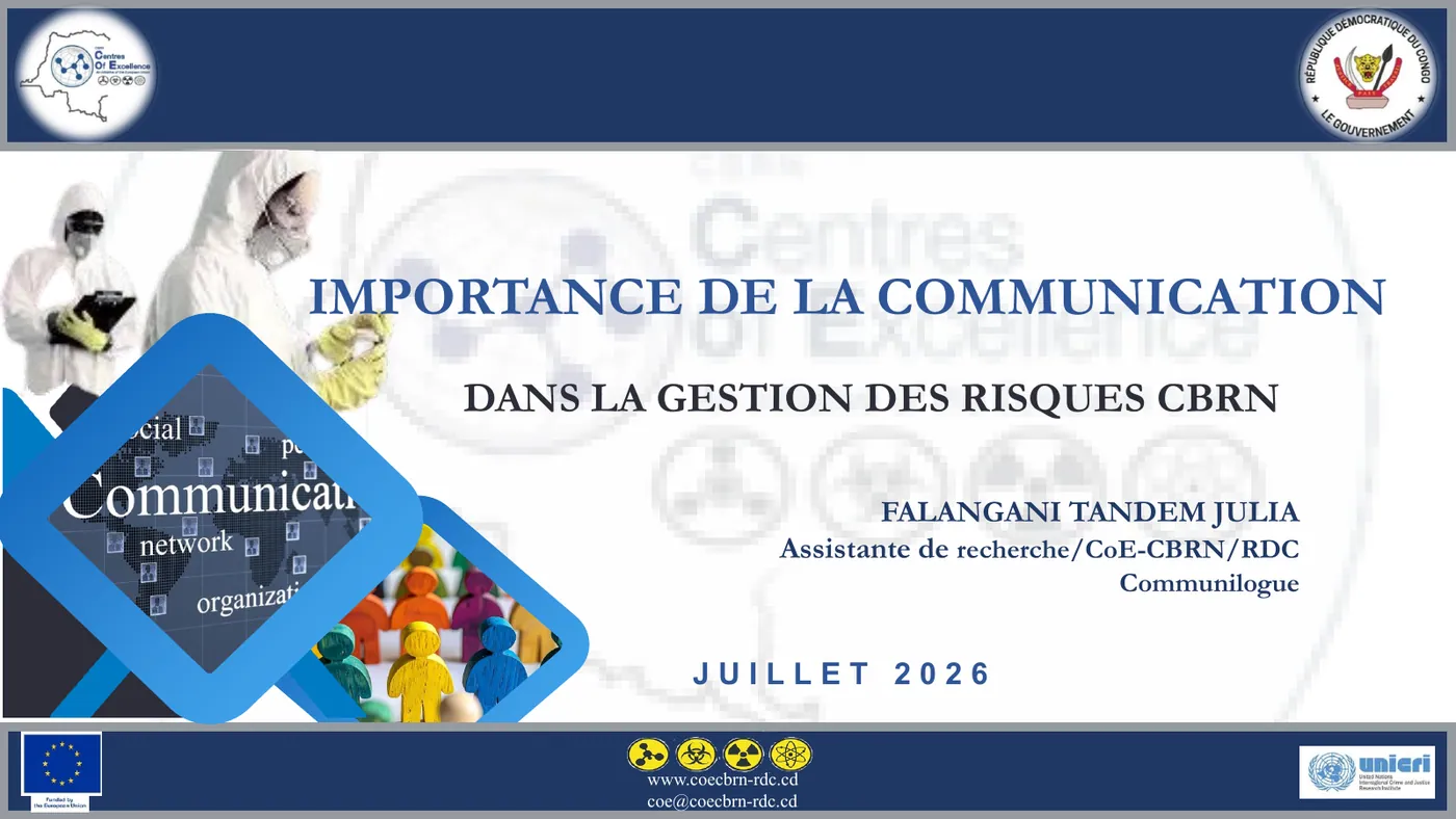 Aperçu du support : Importance de la communication dans la gestion des risques CBRN