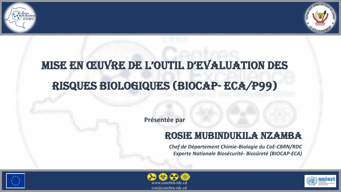 Aperçu du support : Mise en œuvre de l’outil d’évaluation nationale des risques biologiques