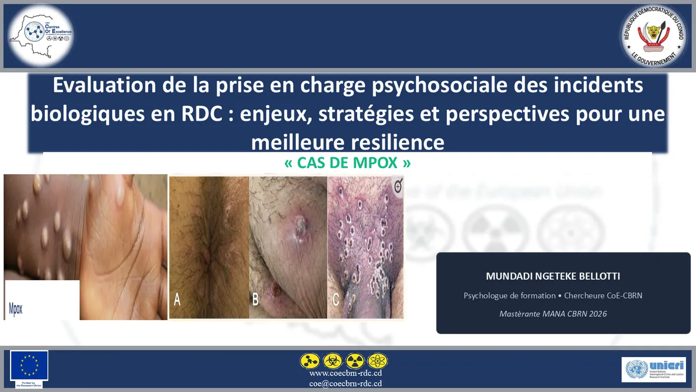 Aperçu du support : Évaluation de la prise en charge psychosociale des incidents CBRN en RDC